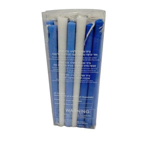 Rite Lite Chanukah Candles 45 Pieces Blue and White Fits Most Menorahs Hanukkah - Picture 6 of 8